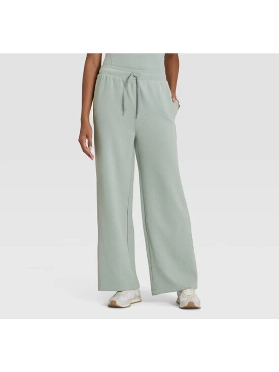 all in motion Pants - All in Motion Women's XS Airy Sleek Ribbed Wide Leg Pants Sage Green NWT